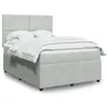 Image de vidaXL Sommier à lattes de lit et matelas Gris clair 140x190cm Velours, lit, lit à plate-forme, lit à panneaux, meuble de 3292328