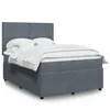 Image de vidaXL Sommier à lattes de lit et matelas Gris foncé 140x190cm Velours, lit, lit à plate-forme, lit à panneaux 3292329