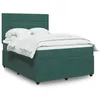Image de vidaXL Sommier à lattes de lit et matelas Vert foncé 140x190cm Velours, lit, lit à plate-forme, lit à panneaux, meuble de 3292337