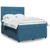 Image de vidaXL Boxspring met matras fluweel donkerblauw 140x190 cm3292338