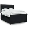 Image de vidaXL Sommier à lattes de lit avec matelas Noir 140x190 cm Velours, lit, lit à plate-forme, lit à panneaux 3292348