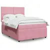 Image de vidaXL Sommier à lattes de lit avec matelas Rose 160x200 cm Velours, lit, lit à plate-forme, lit à panneaux, meuble de 3292381
