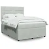 Image de vidaXL Sommier à lattes de lit et matelas Gris clair 160x200cm Velours, lit, lit à plate-forme, lit à panneaux, meuble de 3292382