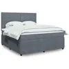 Image de vidaXL Boxspring met matras fluweel donkergrijs 180x200 cm3292401