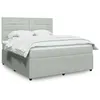 Image de vidaXL Sommier à lattes de lit et matelas Gris clair 180x200cm Velours, lit, lit à plate-forme, lit à panneaux 3292406