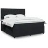 Image de vidaXL Sommier à lattes de lit avec matelas Noir 180x200 cm Velours 3292414