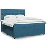 Image de vidaXL Boxspring met matras fluweel donkerblauw 180x200 cm3292422