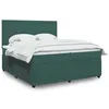 Image de vidaXL Sommier à lattes de lit et matelas Vert foncé 200x200cm Velours 3292427