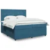 Image de vidaXL Boxspring met matras fluweel donkerblauw 200x200 cm3292428