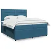 Image de vidaXL Boxspring met matras fluweel donkerblauw 200x200 cm3292434
