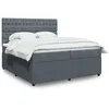 Image de vidaXL Sommier à lattes de lit et matelas Gris foncé 200x200cm Velours 3292437