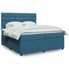 Image de vidaXL Boxspring met matras fluweel donkerblauw 200x200 cm3292440