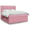 Image de vidaXL Sommier à lattes de lit avec matelas Rose 200x200 cm Velours 3292441