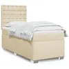 Image de vidaXL Sommier à lattes de lit avec matelas Crème 80x200 cm Tissu, lit, lit à plate-forme, lit à panneaux, meuble de chambre 3292634