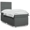 Image de vidaXL Sommier à lattes de lit et matelas Gris foncé 90x190 cm Tissu, lit, lit à plate-forme, lit à panneaux, meuble de 3292637