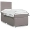Image de vidaXL Sommier à lattes de lit avec matelas Taupe 90x190 cm Tissu, lit, lit à plate-forme, lit à panneaux, meuble de chambre 3292640