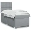 Image de vidaXL Boxspring met matras stof lichtgrijs 90x190 cm3292643