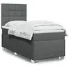 Image de vidaXL Sommier à lattes de lit et matelas Gris foncé 90x190 cm Tissu, lit, lit à plate-forme, lit à panneaux, meuble de 3292644