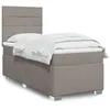 Image de vidaXL Sommier à lattes de lit avec matelas Taupe 90x190 cm Tissu, lit, lit à plate-forme, lit à panneaux, meuble de chambre 3292647