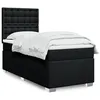 Image de vidaXL Sommier à lattes de lit avec matelas Noir 90x190 cm Tissu, lit, lit à plate-forme, lit à panneaux, meuble de chambre 3292659