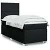 Image de vidaXL Sommier à lattes de lit avec matelas Noir 90x200 cm Tissu, lit, lit à plate-forme, lit à panneaux, meuble de chambre 3292666