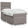 Image de vidaXL Boxspring met matras stof taupe 90x200 cm3292682