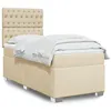 Image de vidaXL Boxspring met matras stof cràmekleurig 90x200 cm3292683