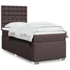 Image de vidaXL Boxspring met matras stof donkerbruin 90x200 cm3292688