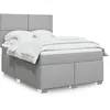 Image de vidaXL Boxspring met matras stof lichtgrijs 140x190 cm3292776