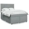 Image de vidaXL Boxspring met matras stof lichtgrijs 140x190 cm3292783