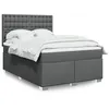 Image de vidaXL Sommier à lattes de lit avec matelas Gris foncé 140x190cm Tissu, lit, lit à plate-forme, lit à panneaux 3292798