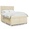 Image de vidaXL Boxspring met matras stof cràmekleurig 140x190 cm3292802