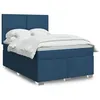Image de vidaXL Boxspring met matras stof blauw 140x200 cm3292810