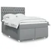 Image de vidaXL Sommier à lattes de lit avec matelas Gris clair 140x200cm Tissu 3292818