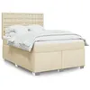 Image de vidaXL Boxspring met matras stof cràmekleurig 140x200 cm3292830