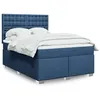 Image de vidaXL Boxspring met matras stof blauw 140x200 cm3292831