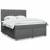 Image de vidaXL Sommier à lattes de lit avec matelas Gris foncé 180x200cm Tissu 3292868