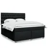 Image de vidaXL Boxspring met matras stof zwart 180x200 cm3292876