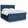 Image de vidaXL Sommier à lattes de lit avec matelas Bleu 180x200 cm Tissu 3292887