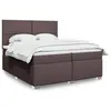 Image de vidaXL Sommier à lattes de lit avec matelas Marron foncé 200x200 cm, lit, lit à plate-forme, lit à panneaux 3292891