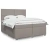 Image de vidaXL Boxspring met matras stof taupe 200x200 cm3292892