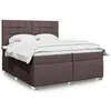 Image de vidaXL Boxspring met matras stof donkerbruin 200x200 cm3292898