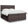 Image de vidaXL Boxspring met matras stof donkerbruin 200x200 cm3292905
