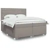 Image de vidaXL Boxspring met matras stof taupe 200x200 cm3292913
