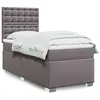 Image de vidaXL Boxspring met matras kunstleer grijs 90x190 cm3293002