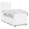 Image de vidaXL Sommier à lattes de lit avec matelas Blanc 90x200 cm Similicuir 3293005