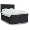 Image de vidaXL Sommier à lattes de lit avec matelas Noir 140x200 cm Similicuir 3293024