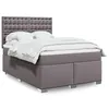 Image de vidaXL Boxspring met matras kunstleer grijs 160x200 cm3293030