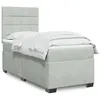 Image de vidaXL Sommier à lattes de lit et matelas Gris clair 90x190 cm Velours, lit, lit à plate-forme, lit à panneaux, meuble de 3293086