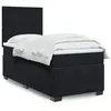 Image de vidaXL Sommier à lattes de lit avec matelas Noir 90x200 cm Velours, lit, lit à plate-forme, lit à panneaux, meuble de 3293106